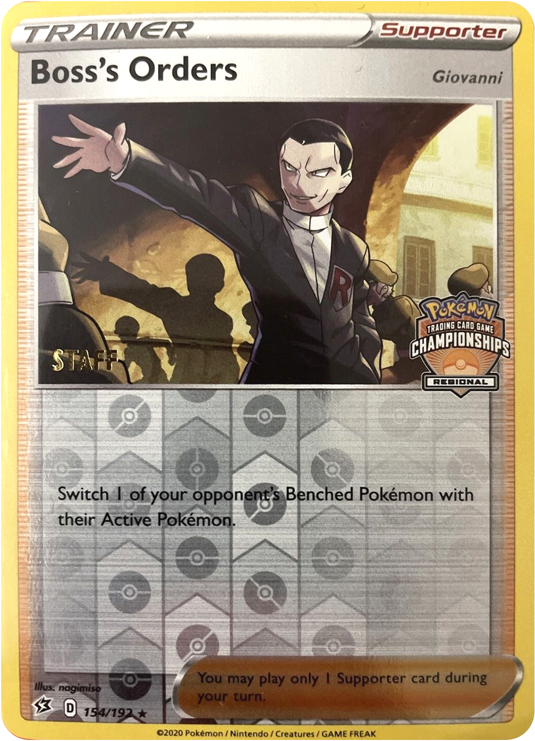 Boss's Orders (154/192) (Staff Regional Championships) [League & Championship Cards] | Gear Gaming Fayetteville