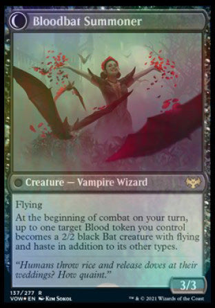 Voldaren Bloodcaster // Bloodbat Summoner [Innistrad: Crimson Vow Prerelease Promos] | Gear Gaming Fayetteville