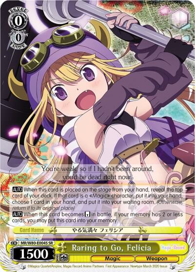 Raring to Go, Felicia (SR) - [Magia Record: Puella Magi Madoka Magica [Side Story] (Anime)] | Gear Gaming Fayetteville