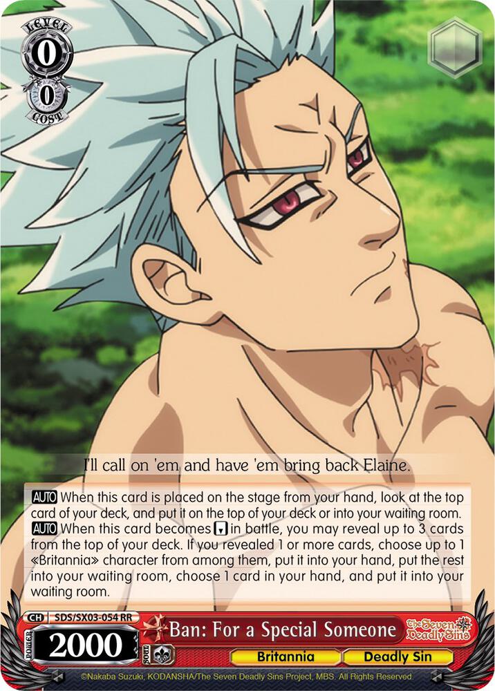 Ban: For a Special Someone - [The Seven Deadly Sins] | Gear Gaming Fayetteville