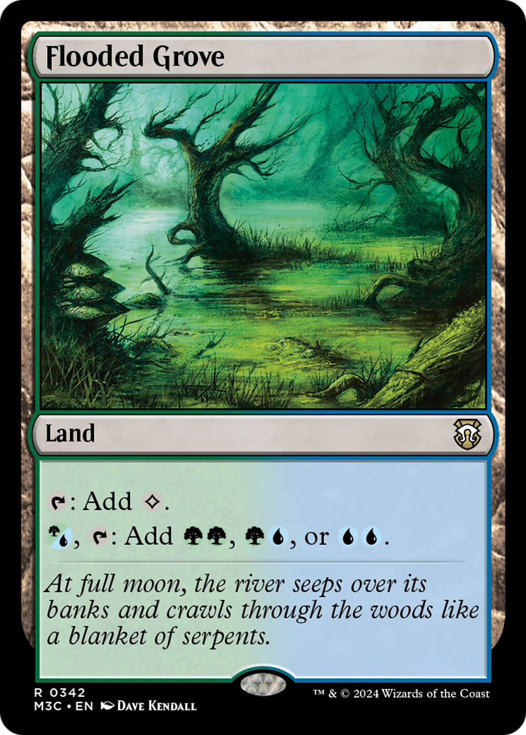 Flooded Grove (Ripple Foil) [Modern Horizons 3 Commander] | Gear Gaming Fayetteville