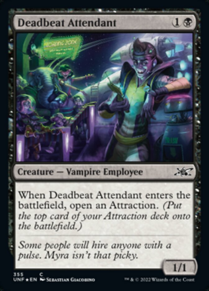 Deadbeat Attendant (Galaxy Foil) [Unfinity] | Gear Gaming Fayetteville