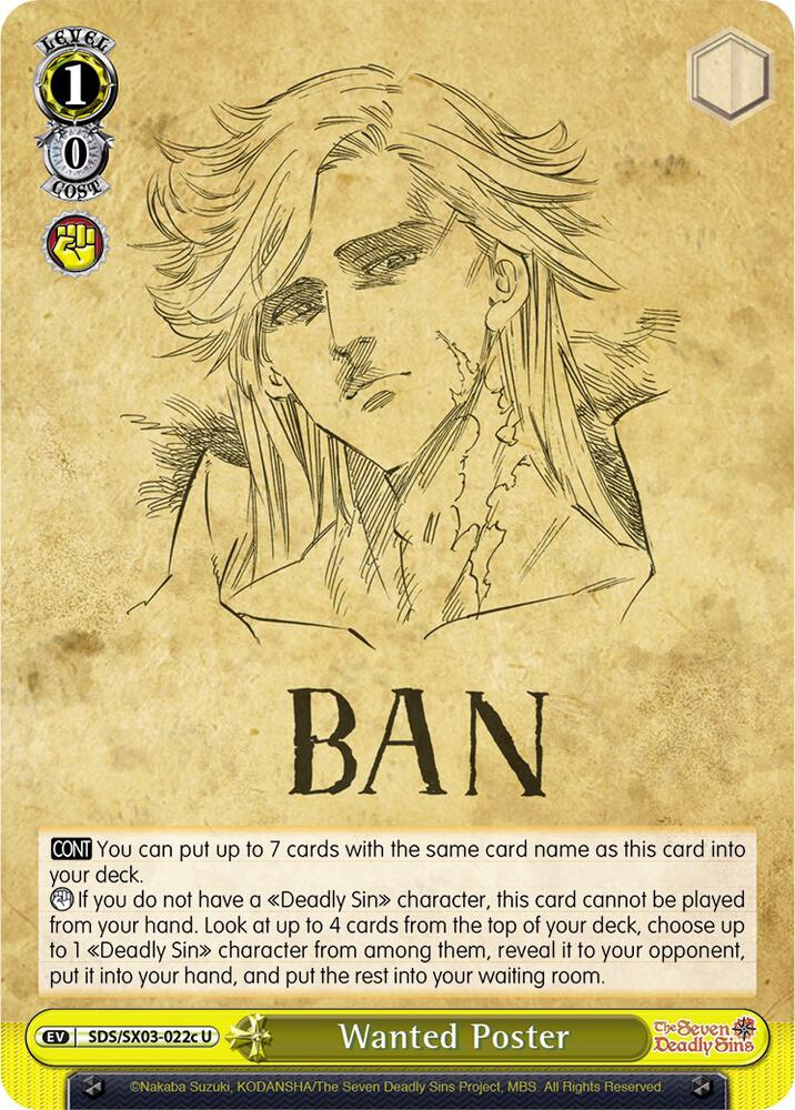 Wanted Poster (C) - [The Seven Deadly Sins] | Gear Gaming Fayetteville