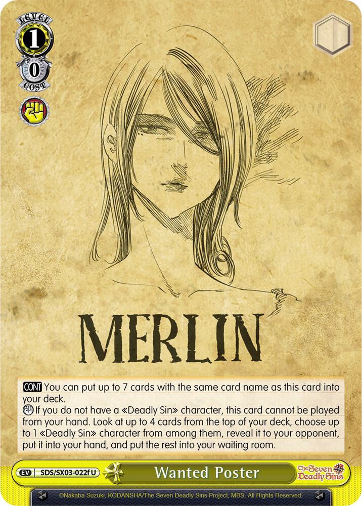Wanted Poster (F) - [The Seven Deadly Sins] | Gear Gaming Fayetteville