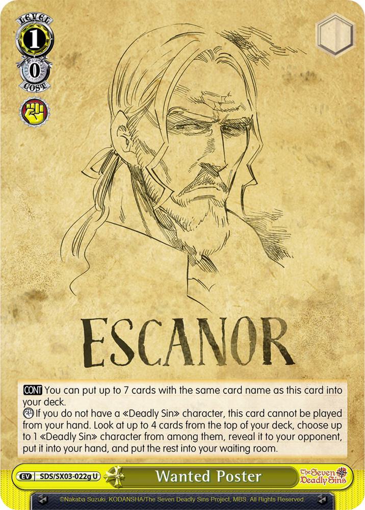 Wanted Poster (G) - [The Seven Deadly Sins] | Gear Gaming Fayetteville