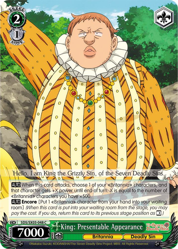 King: Presentable Appearance - [The Seven Deadly Sins] | Gear Gaming Fayetteville