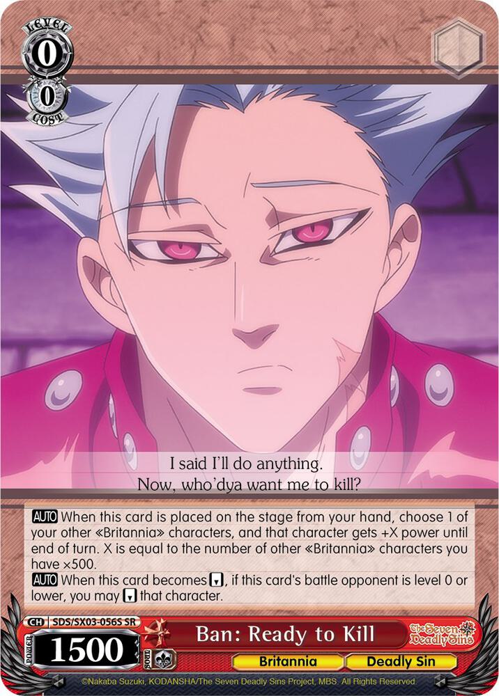 Ban: Ready to Kill (SR) - [The Seven Deadly Sins] | Gear Gaming Fayetteville
