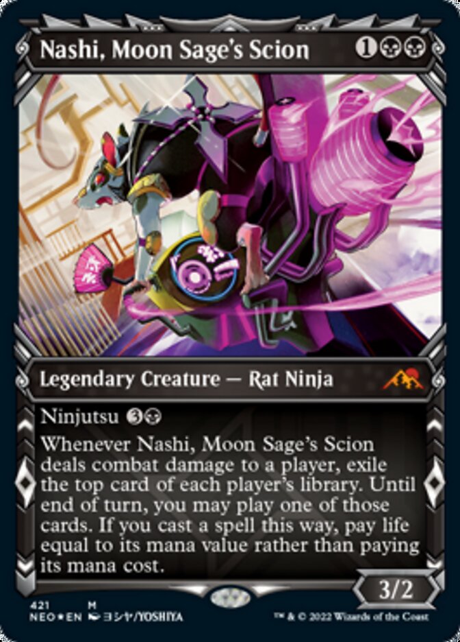 Nashi, Moon Sage's Scion (Showcase) (Foil Etched) [Kamigawa: Neon Dynasty] | Gear Gaming Fayetteville