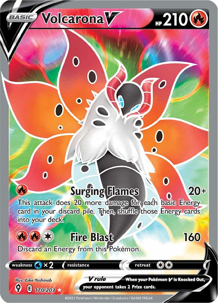 Volcarona V (170/203) [Sword & Shield: Evolving Skies] | Gear Gaming Fayetteville