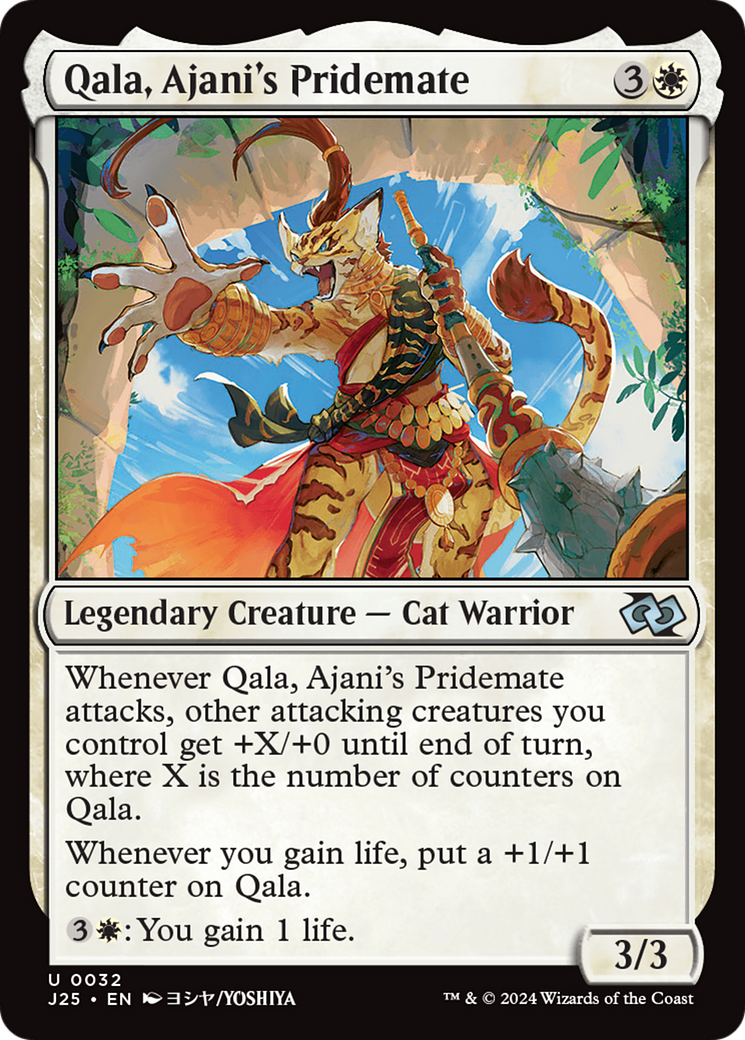 Qala, Ajani's Pridemate (Anime) [Foundations Jumpstart] | Gear Gaming Fayetteville