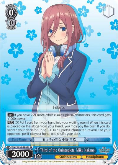 Third of the Quintuplets, Miku Nakano (SR) - [The Quintessential Quintuplets] | Gear Gaming Fayetteville