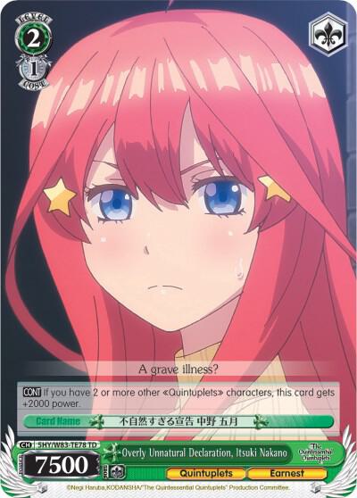 Overly Unnatural Declaration, Itsuki Nakano - [The Quintessential Quintuplets] | Gear Gaming Fayetteville