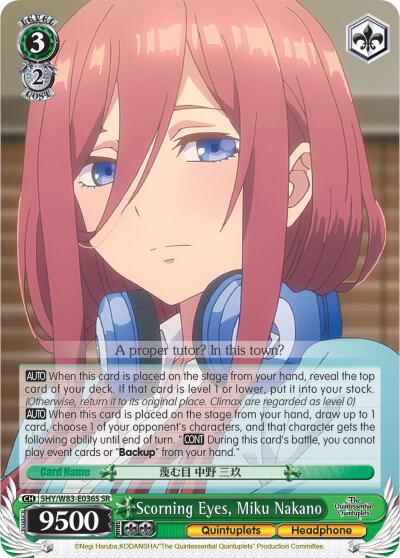 Scorning Eyes, Miku Nakano (SR) - [The Quintessential Quintuplets] | Gear Gaming Fayetteville