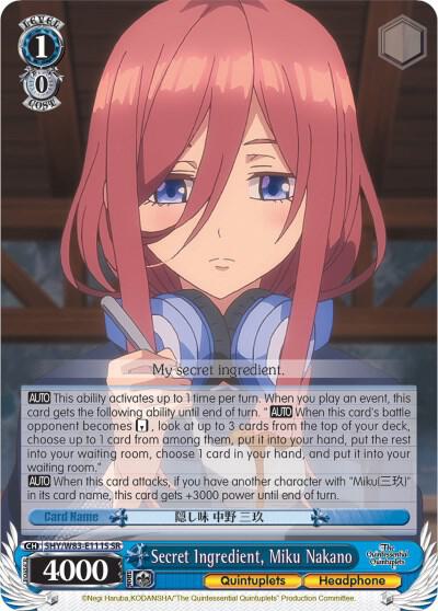 Secret Ingredient, Miku Nakano (SR) - [The Quintessential Quintuplets] | Gear Gaming Fayetteville