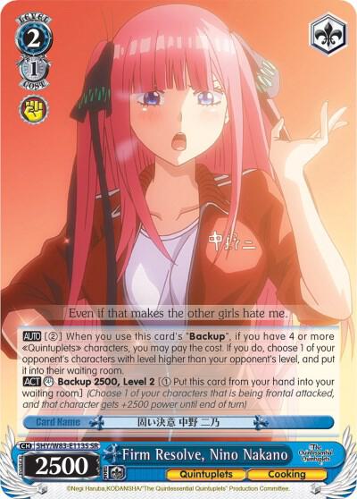 Firm Resolve, Nino Nakano (SR) - [The Quintessential Quintuplets] | Gear Gaming Fayetteville