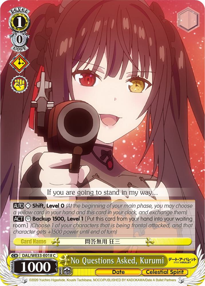No Questions Asked, Kurumi - [Date A Bullet] | Gear Gaming Fayetteville
