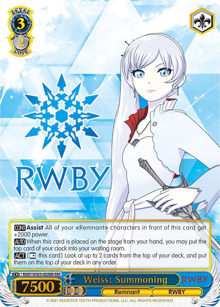 Weiss: Summoning (RBR) - [RWBY] | Gear Gaming Fayetteville