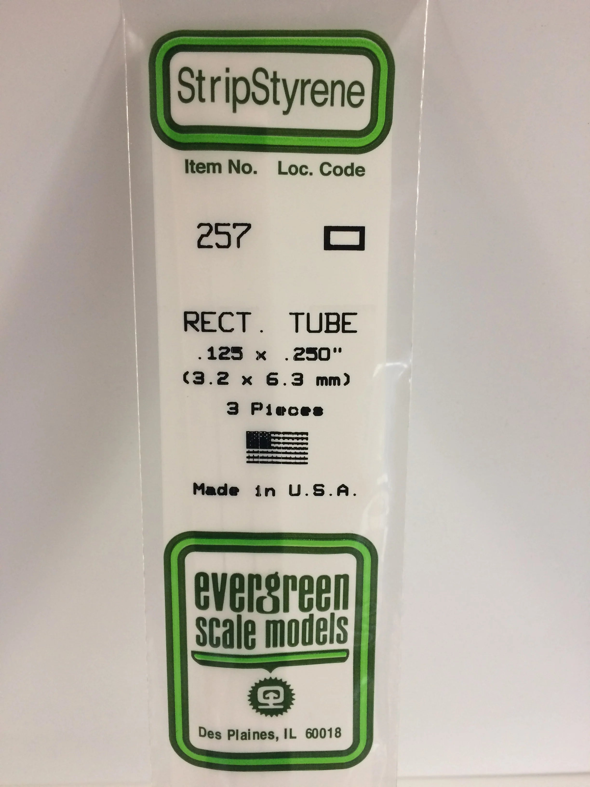 2257 - .125"X .250" (3.2mm X 6.3mm) OPAQUE WHITE POLYSTYRENE RECTANGULAR TUBING | Gear Gaming Fayetteville