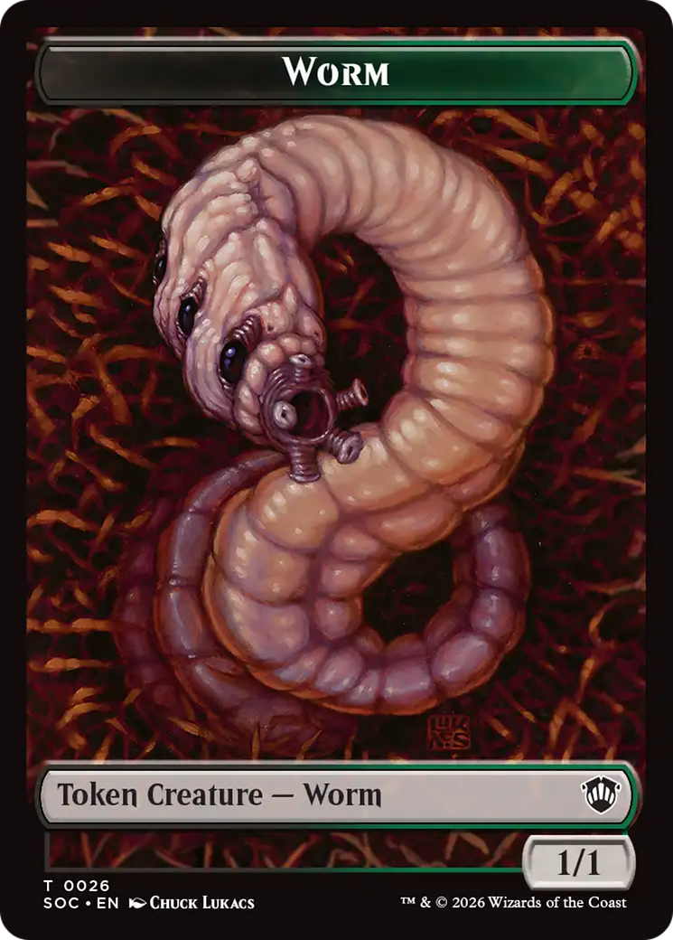 Eldrazi Spawn // Worm Double-Sided Token [Secrets of Strixhaven Commander Tokens] | Gear Gaming Fayetteville