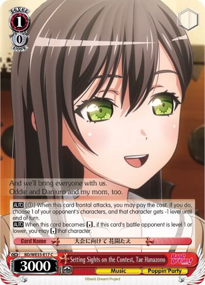 Setting Sights on the Contest, Tae Hanazono (Parallel Foil) - [Poppin’Party x Roselia] | Gear Gaming Fayetteville
