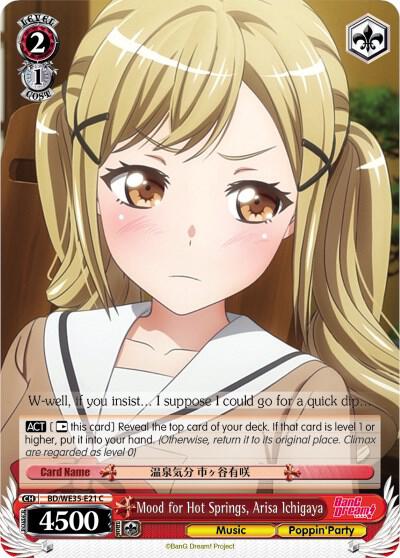 Mood for Hot Springs, Arisa Ichigaya (Parallel Foil) - [Poppin’Party x Roselia] | Gear Gaming Fayetteville