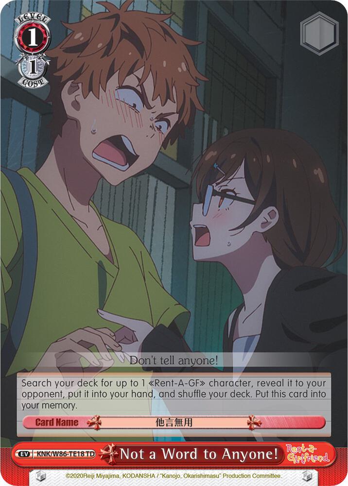 Not a Word to Anyone! - [Rent-A-Girlfriend] | Gear Gaming Fayetteville