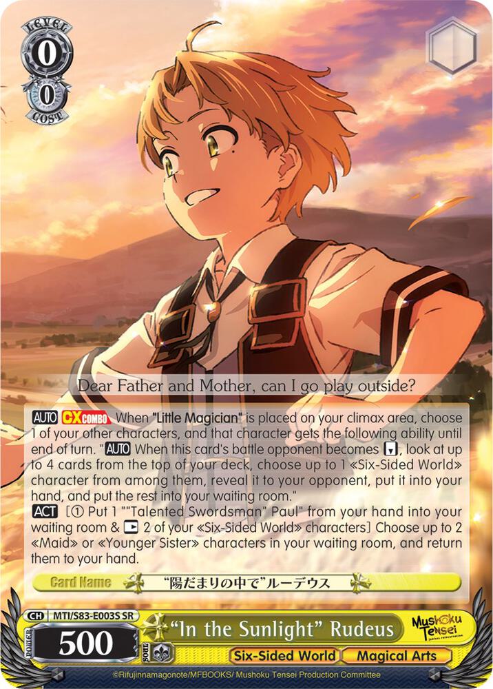 "In the Sunlight" Rudeus (SR) - [Mushoku Tensei: Jobless Reincarnation] | Gear Gaming Fayetteville