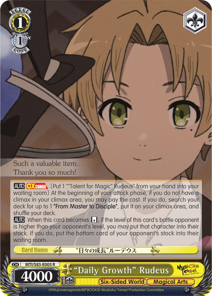 "Daily Growth" Rudeus - [Mushoku Tensei: Jobless Reincarnation] | Gear Gaming Fayetteville