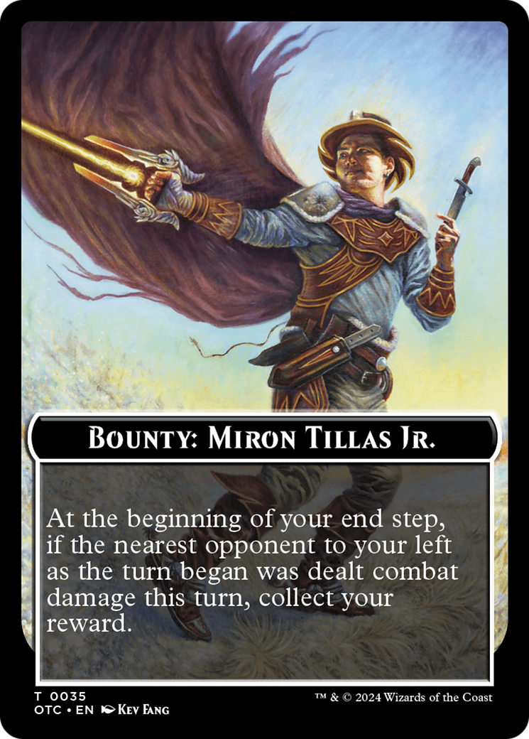 Bounty: Miron Tillas Jr. // Bounty Rules Double-Sided Token [Outlaws of Thunder Junction Commander Tokens] | Gear Gaming Fayetteville