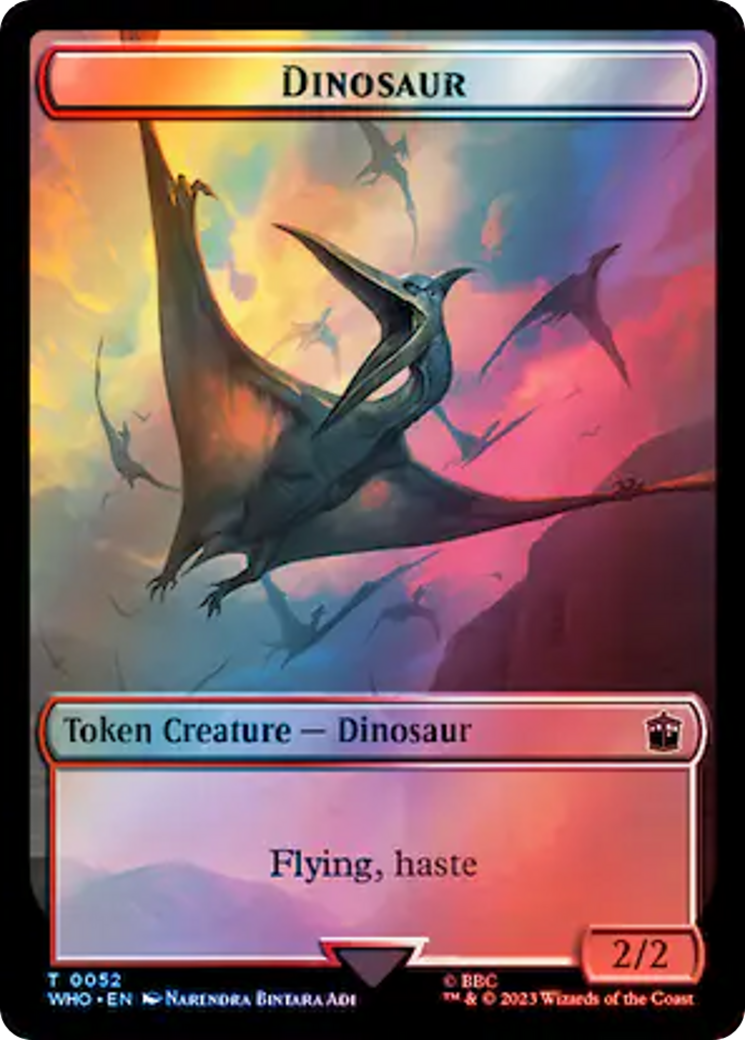 Alien // Dinosaur Double-Sided Token (Surge Foil) [Doctor Who Tokens] | Gear Gaming Fayetteville