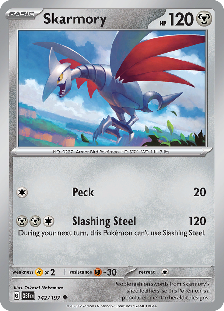 Skarmory (142/197) [Scarlet & Violet: Obsidian Flames] | Gear Gaming Fayetteville