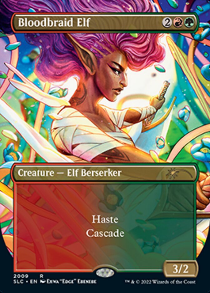 Bloodbraid Elf (Borderless Alternate Art) [Secret Lair Countdown Kit] | Gear Gaming Fayetteville