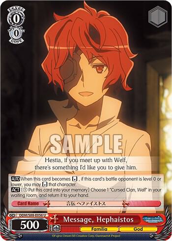 Message, Hephaistos - [Is it Wrong to Try to Pick Up Girls in a Dungeon?] | Gear Gaming Fayetteville