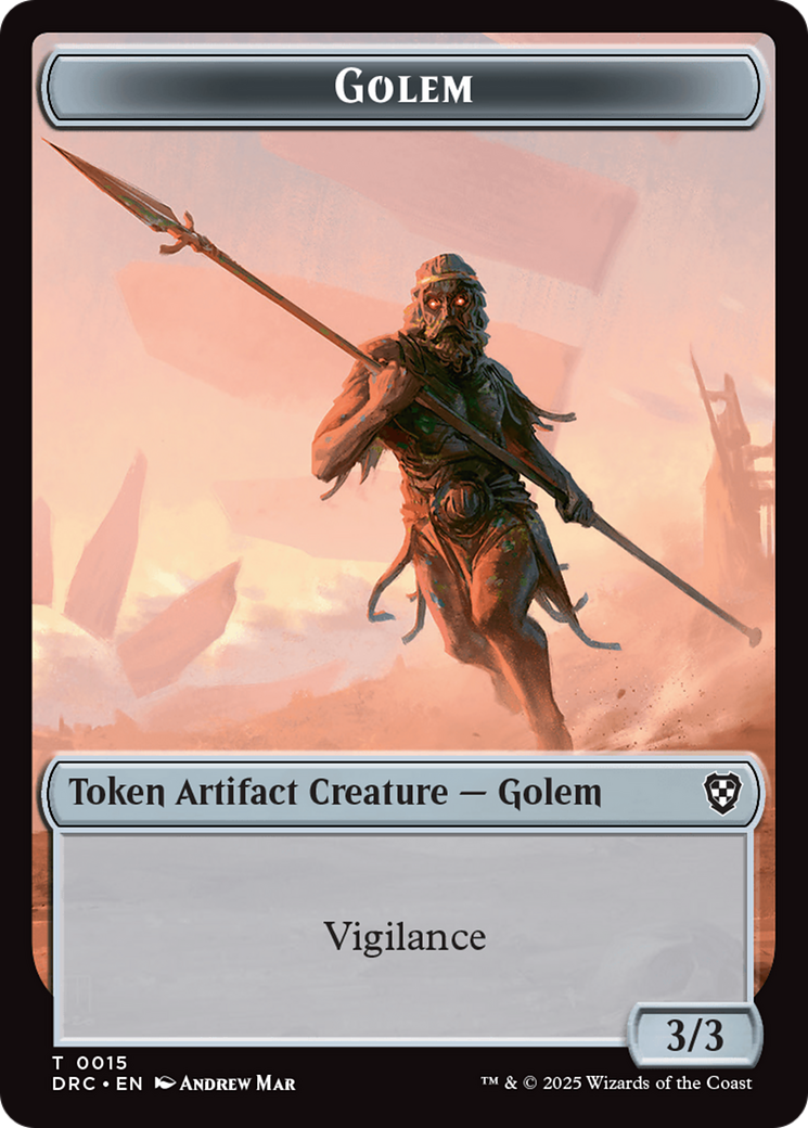 Golem (0014) // Golem (0015) Double-Sided Token [Aetherdrift Commander Tokens] | Gear Gaming Fayetteville