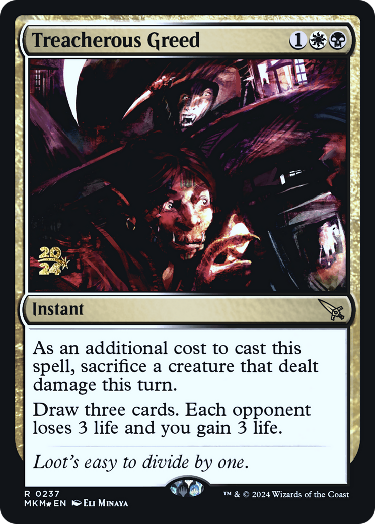 Treacherous Greed [Murders at Karlov Manor Prerelease Promos] | Gear Gaming Fayetteville