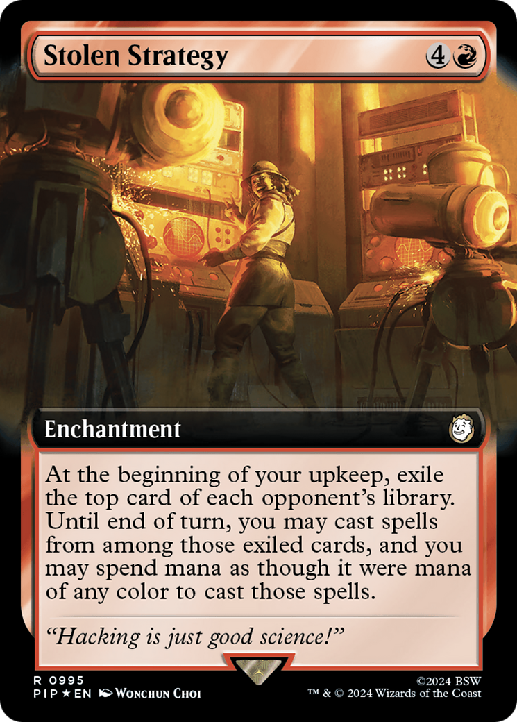 Stolen Strategy (Extended Art) (Surge Foil) [Fallout] | Gear Gaming Fayetteville