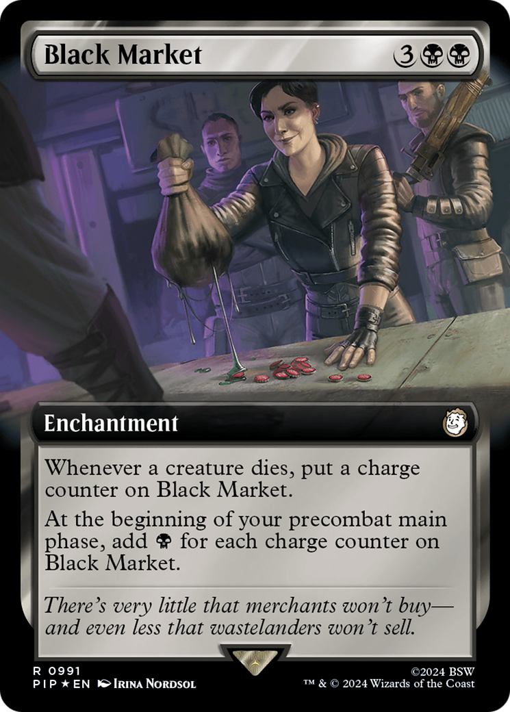 Black Market (Extended Art) (Surge Foil) [Fallout] | Gear Gaming Fayetteville