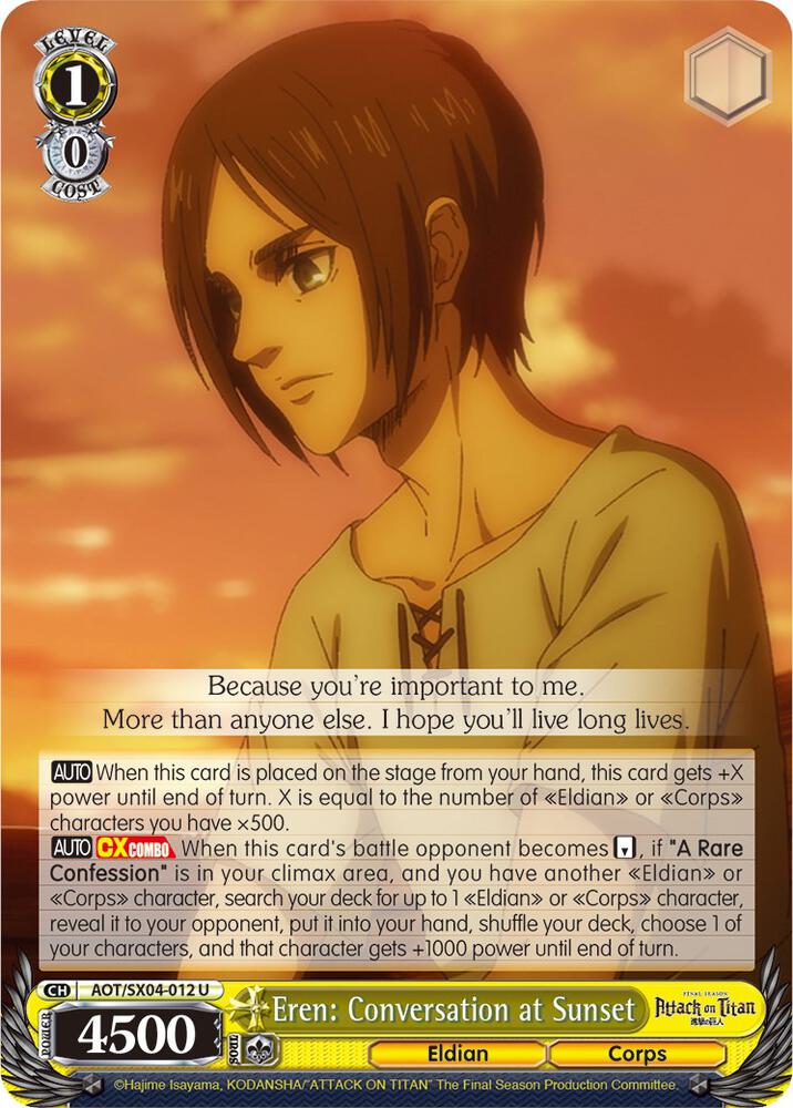 Eren: Conversation at Sunset - [Attack On Titan: Final Season] | Gear Gaming Fayetteville