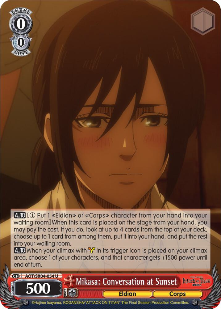 Mikasa: Conversation at Sunset - [Attack On Titan: Final Season] | Gear Gaming Fayetteville