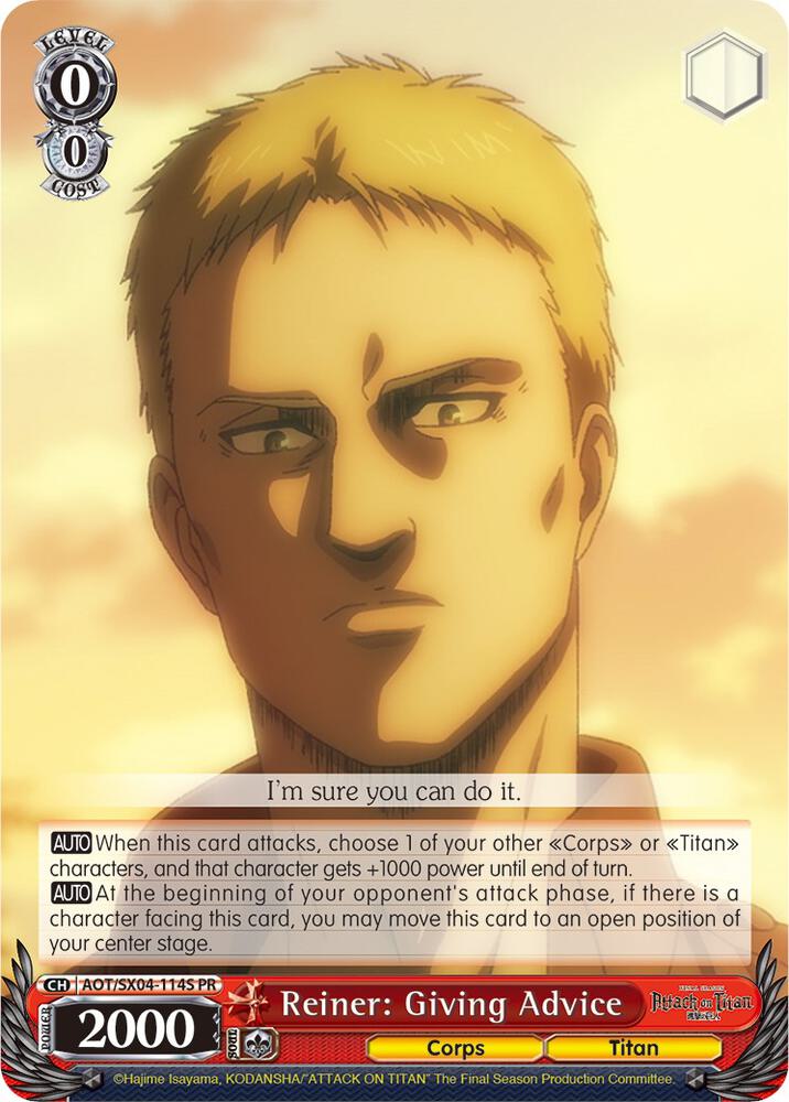 Reiner: Giving Advice (Foil) - [Attack On Titan: Final Season] | Gear Gaming Fayetteville