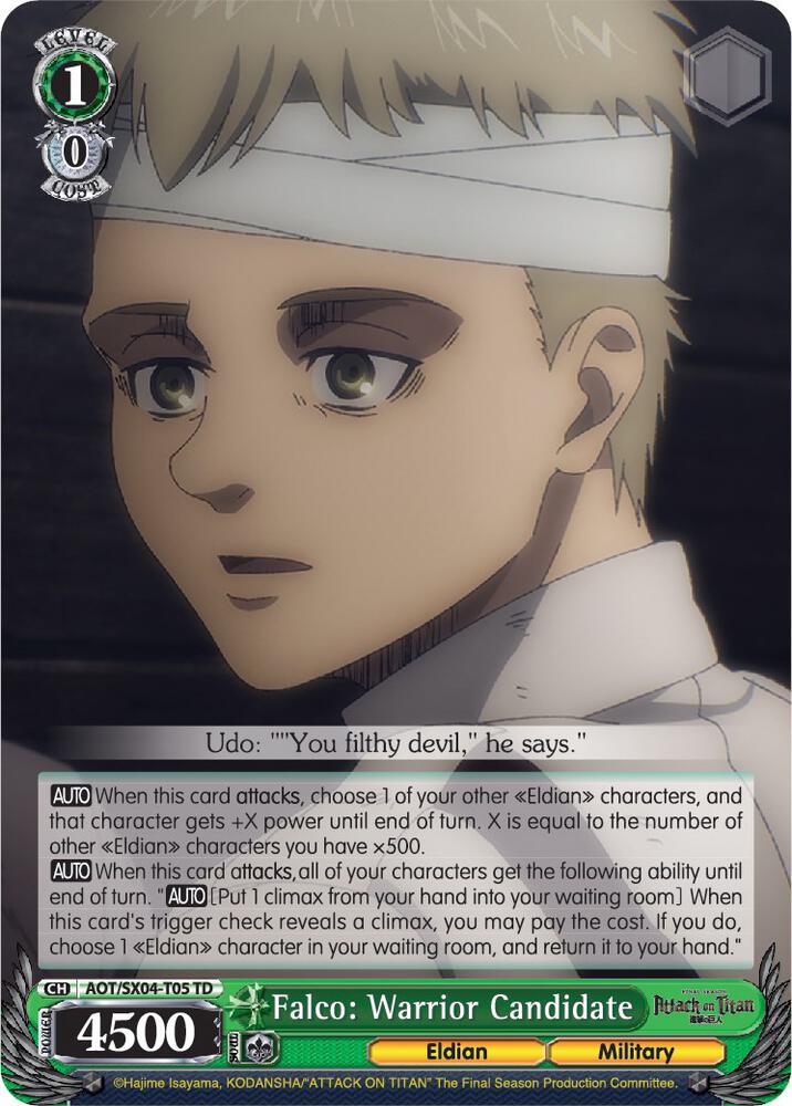 Falco: Warrior Candidate - [Attack On Titan: Final Season] | Gear Gaming Fayetteville