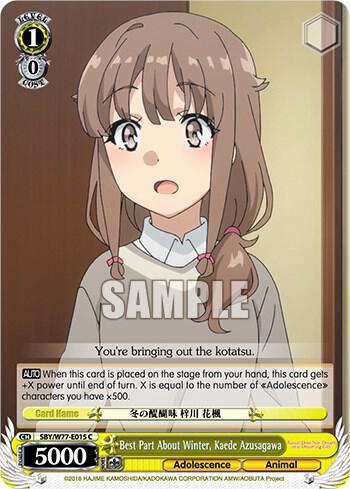 Best Part About Winter, Kaede Azusagawa - [Rascal Does Not Dream of a Dreaming Girl] | Gear Gaming Fayetteville