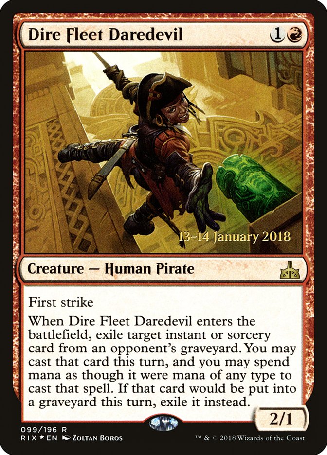 Dire Fleet Daredevil [Rivals of Ixalan Prerelease Promos] | Gear Gaming Fayetteville