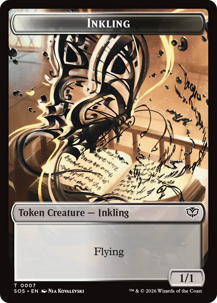 Inkling (0007) // Spirit (0011) Double-Sided Token [Secrets of Strixhaven Tokens] | Gear Gaming Fayetteville