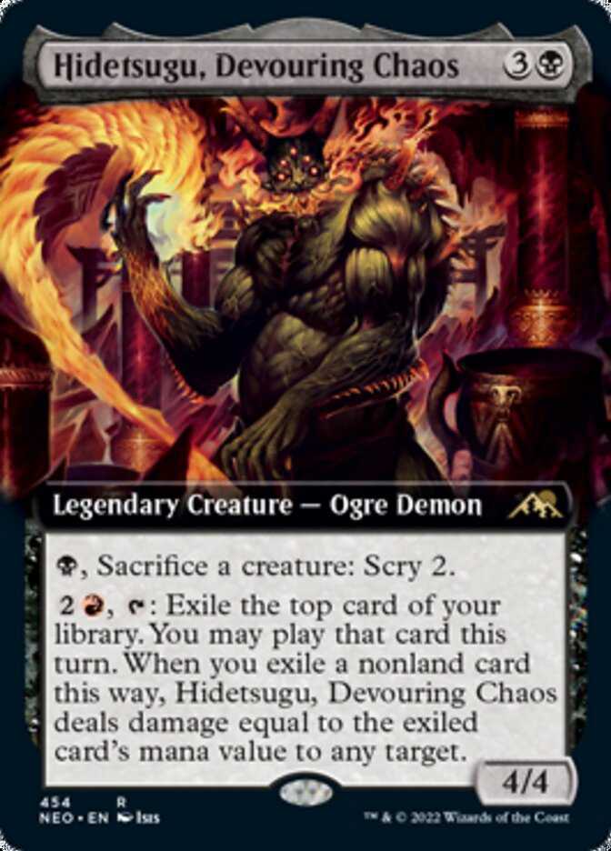 Hidetsugu, Devouring Chaos (Extended Art) [Kamigawa: Neon Dynasty] | Gear Gaming Fayetteville