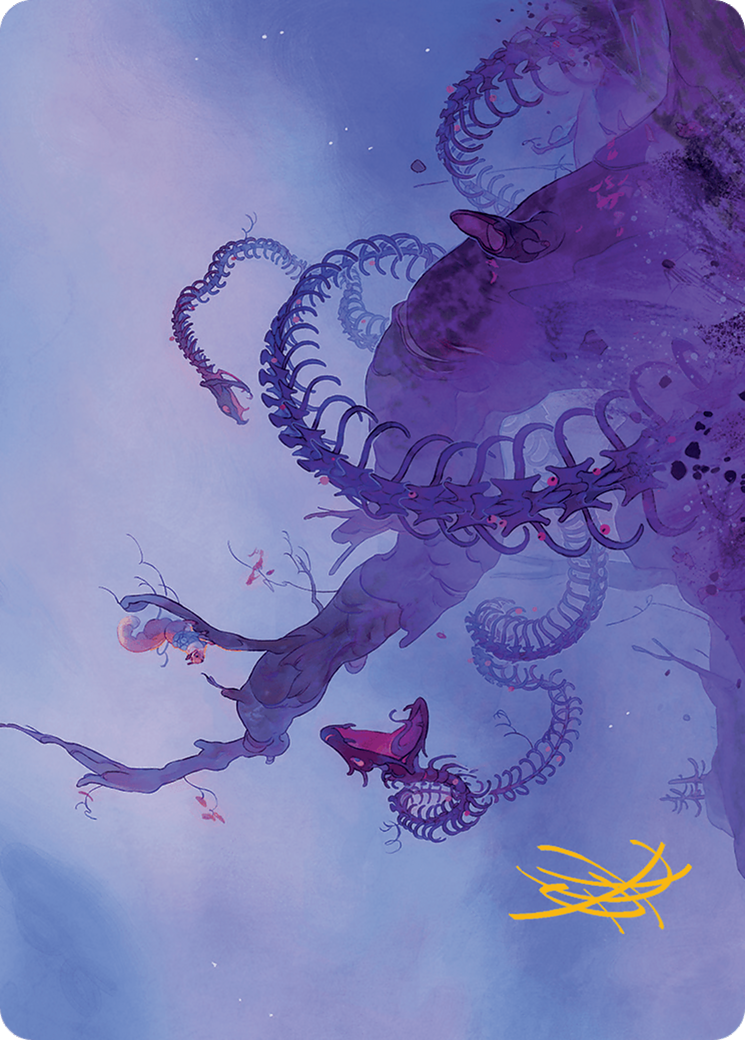 Coiling Rebirth Art Card (Gold-Stamped Signature) [Bloomburrow Art Series] | Gear Gaming Fayetteville