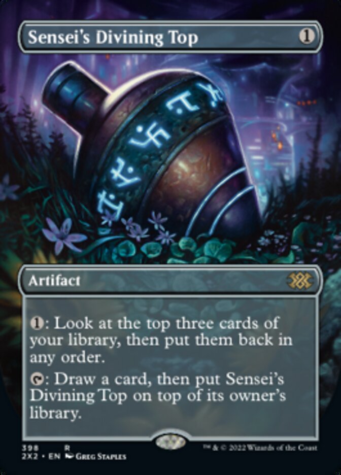 Sensei's Divining Top (Borderless Alternate Art) [Double Masters 2022] | Gear Gaming Fayetteville