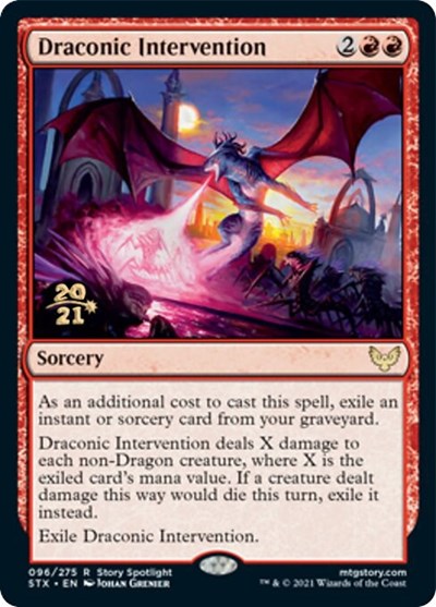 Draconic Intervention [Strixhaven: School of Mages Prerelease Promos] | Gear Gaming Fayetteville