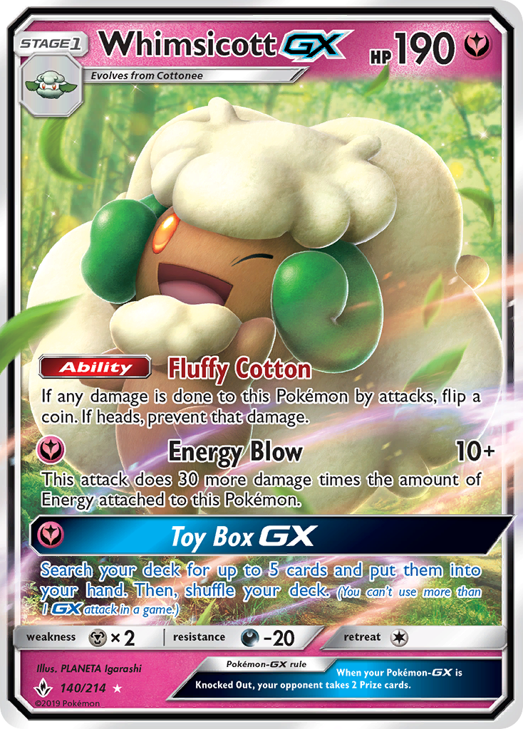 Whimsicott GX (140/214) [Sun & Moon: Unbroken Bonds] | Gear Gaming Fayetteville