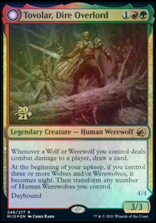Tovolar, Dire Overlord // Tovolar, the Midnight Scourge [Innistrad: Midnight Hunt Prerelease Promos] | Gear Gaming Fayetteville